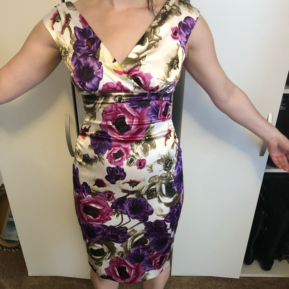 Sexy satin floral dress!